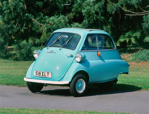 BMW Isetta 600. (1957 to 1960) The BMW Isetta 600 was a new economy model introduced based on the Isetta. The 600 was a four seat microcar intended to expand the BMW range, but done so with limited resources. Featuring a 582cc flat twin engine from their BMW's R67 motorcycle, the 600 was not a major sales success, and was discontinued for 1960. 